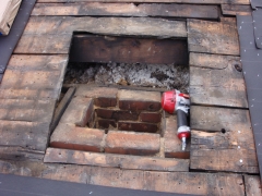chimney being repaired