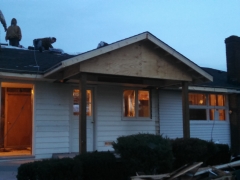 Finished roofing on gable